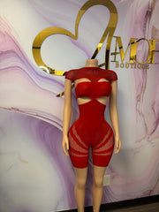 Cut It Ou Rumper (Red)